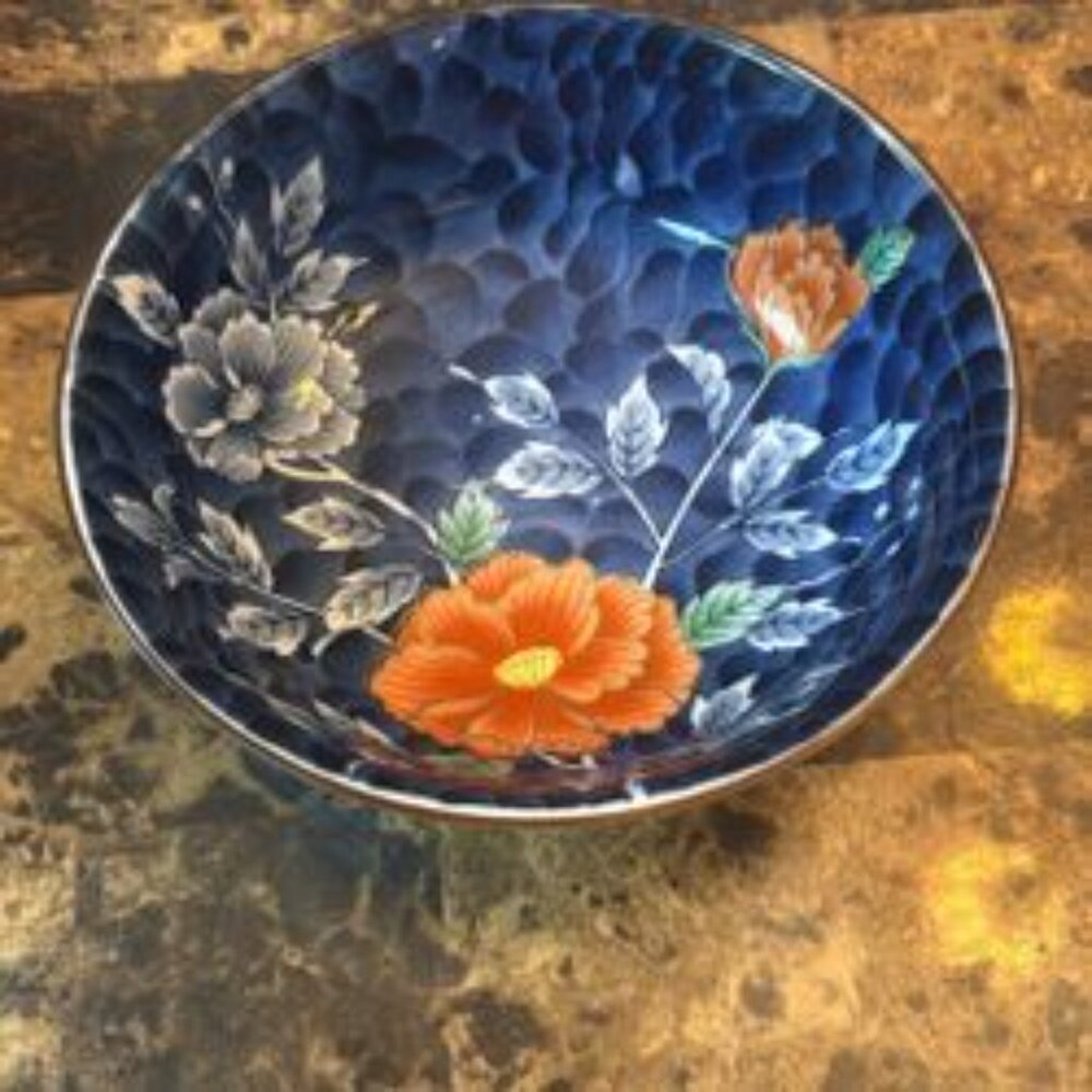 Vintage Japanese Juzan Gama Arita Ware Porcelain Bowl Signed